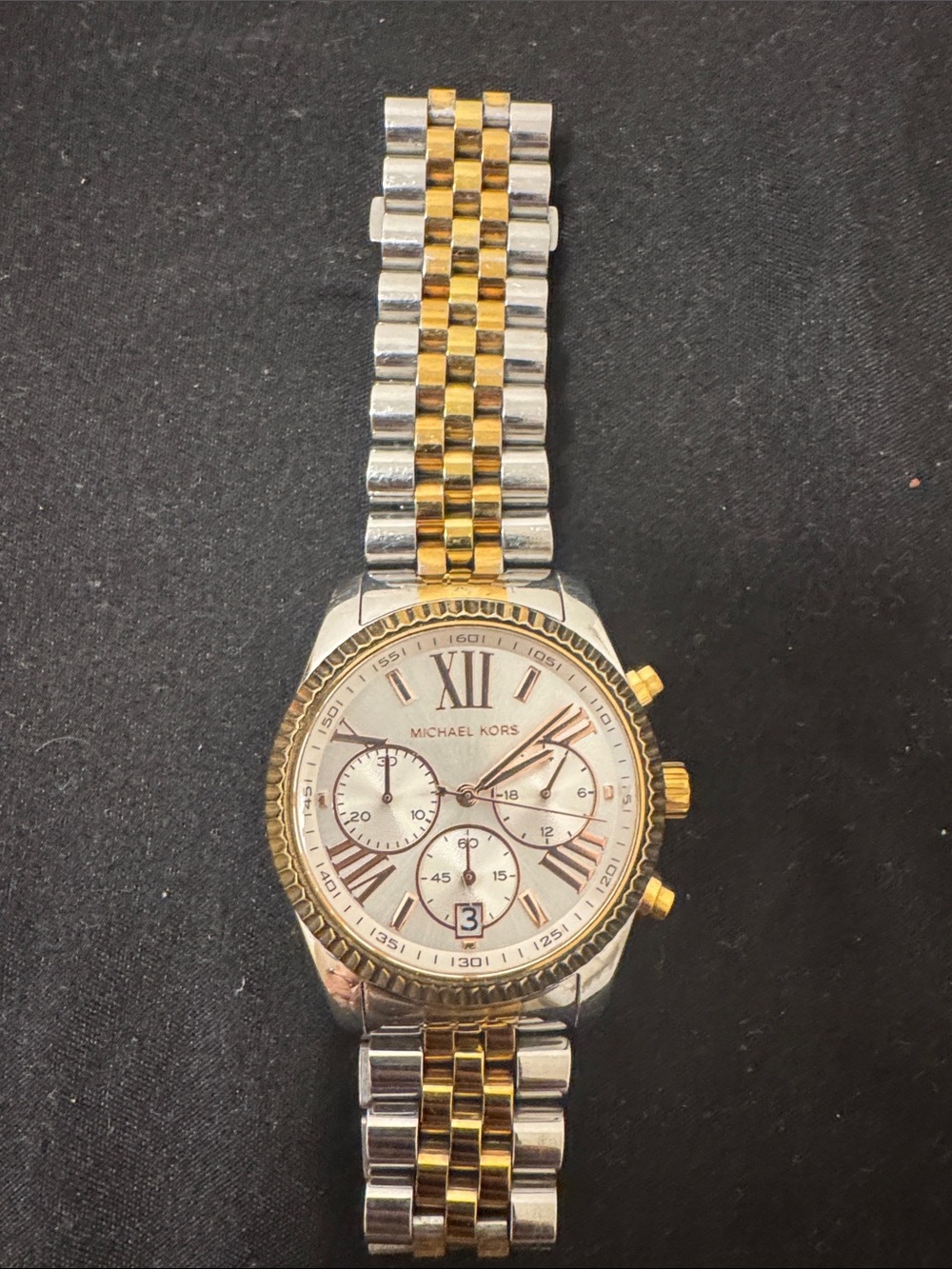 Michael Kors Gold and Silver Two-Tone Chronograph Bracelet Watch